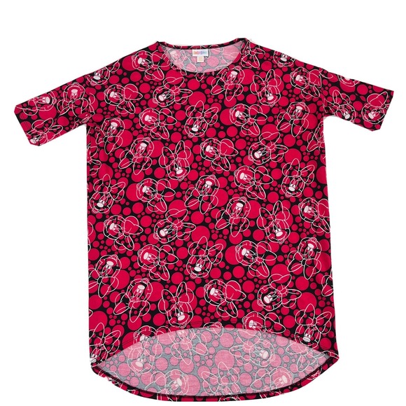 Disney LuLaRoe Irma XXS Minnie Mouse Disney Hi-low Short Sleeve Tunic Top Blouse - Picture 1 of 12
